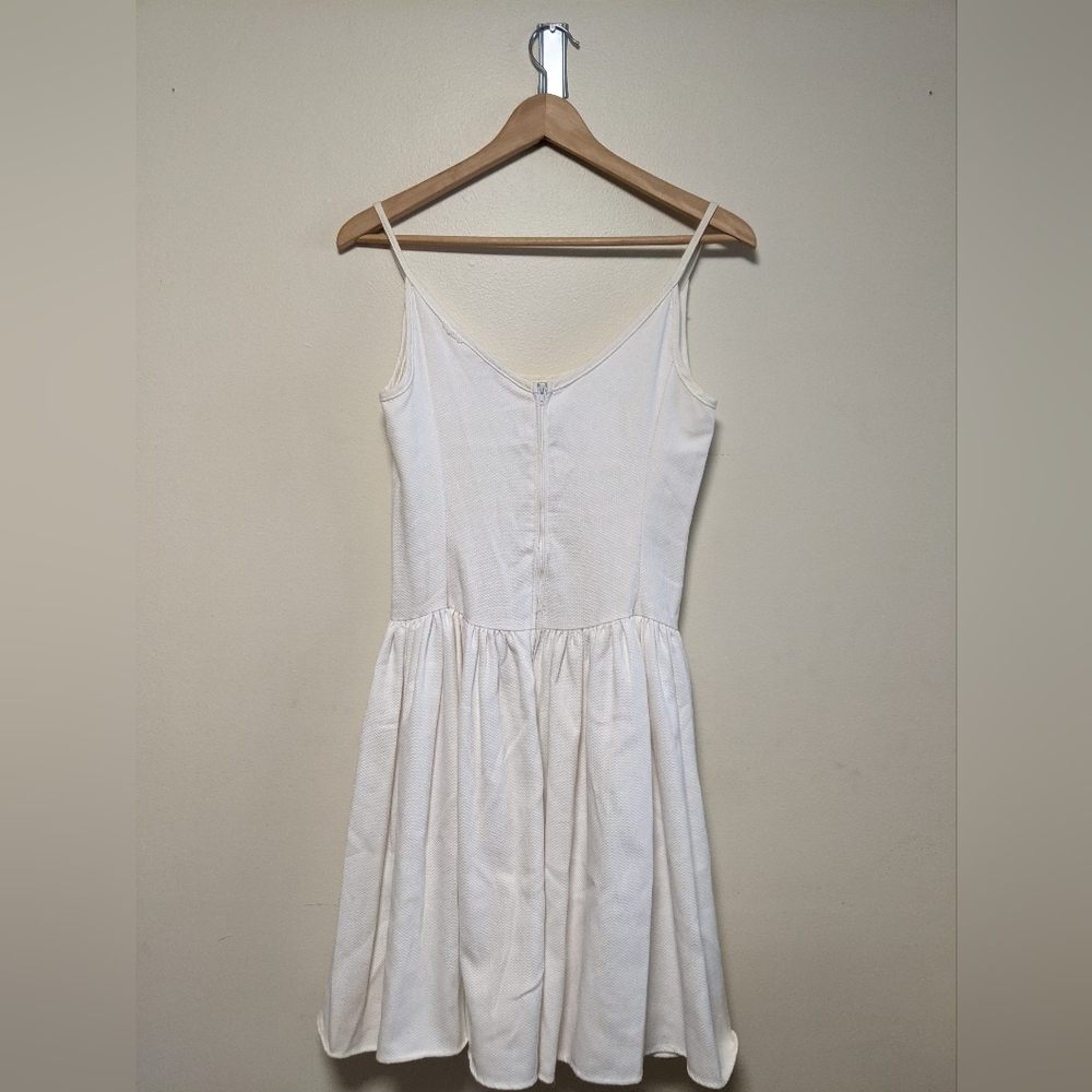 Imoga White Textured Fit & Flare Mini Dress – Size 6